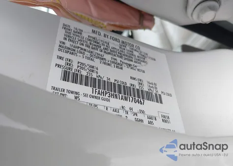 2010 Ford Focus Sel z USA, uszkodzony, nr VIN 1FAHP3HN1AW170467